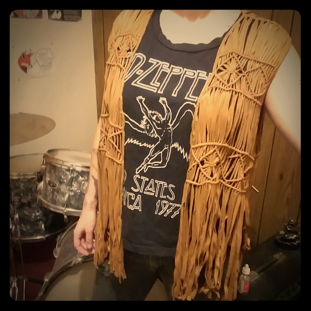 Woven fringe vest